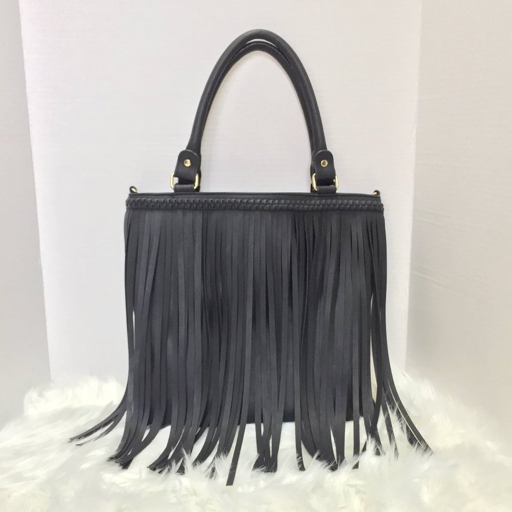 Nordstrom BP faux leather convertible fringe purse